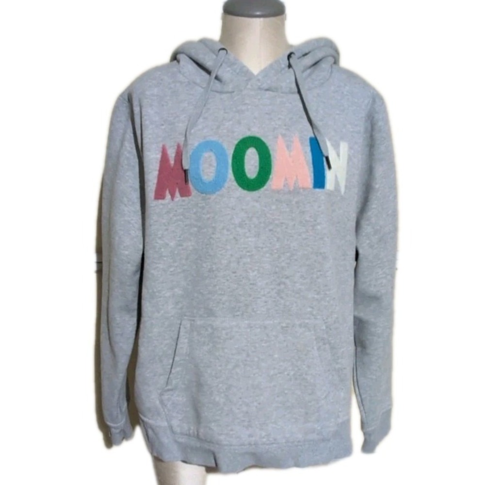 Moomin Gray Hoodie By Martinex Chenille Embroidered Logo Urban Streetwear XXL